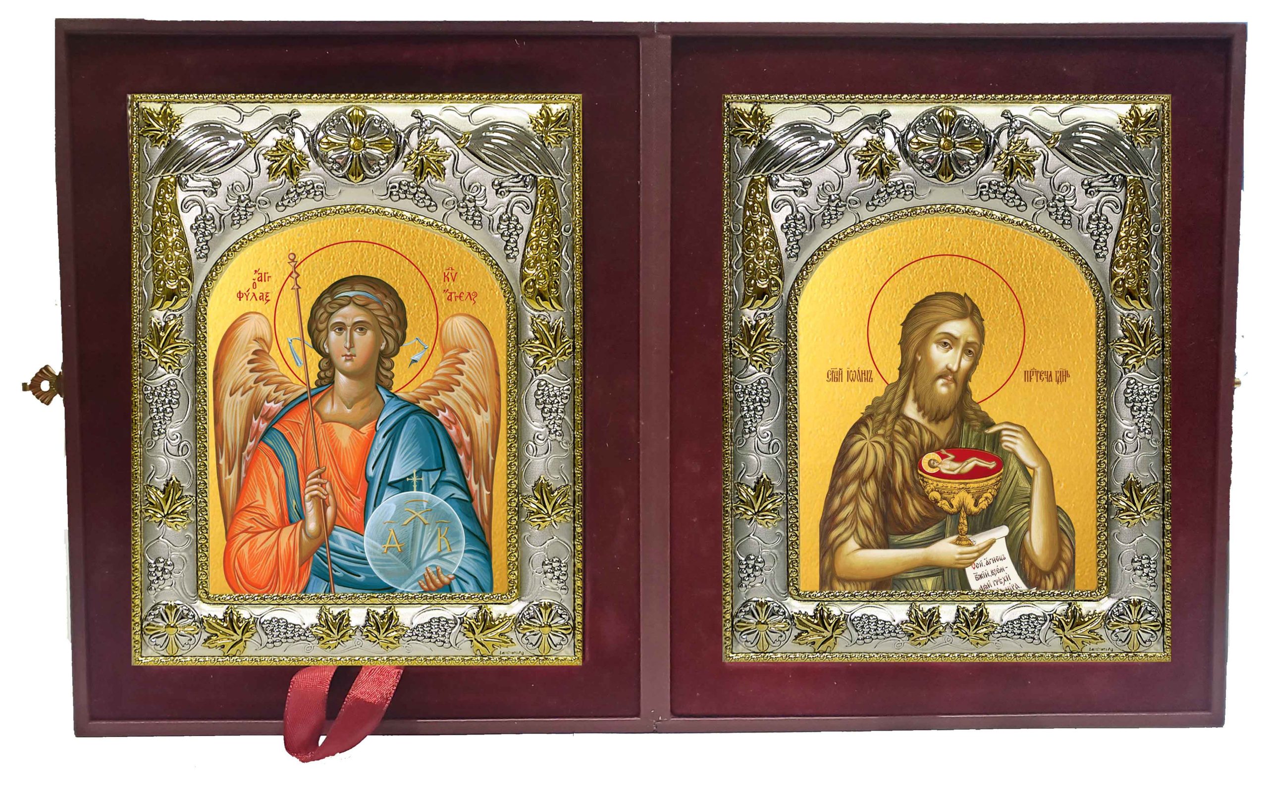 Складень Ангел Хранитель и Иоанн (Иван) Предтеча, Креститель Господень