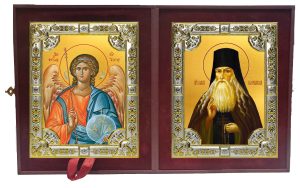Складень Ангел Хранитель и Паисий Величковский преподобный