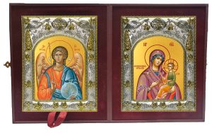 Складень Ангел Хранитель и Скоропослушница, икона Божией Матери