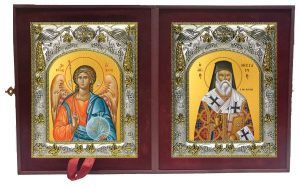 Складень Ангел Хранитель и Нектарий Эгинский святитель