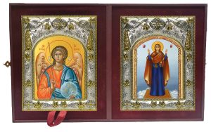 Складень Ангел Хранитель и Нерушимая стена, икона Божией Матери