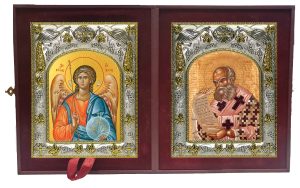 Складень Ангел Хранитель и Афанасий Великий Александрийский, святитель