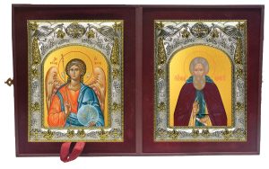 Складень Ангел Хранитель и Сергий (Сергей) Радонежский преподобный