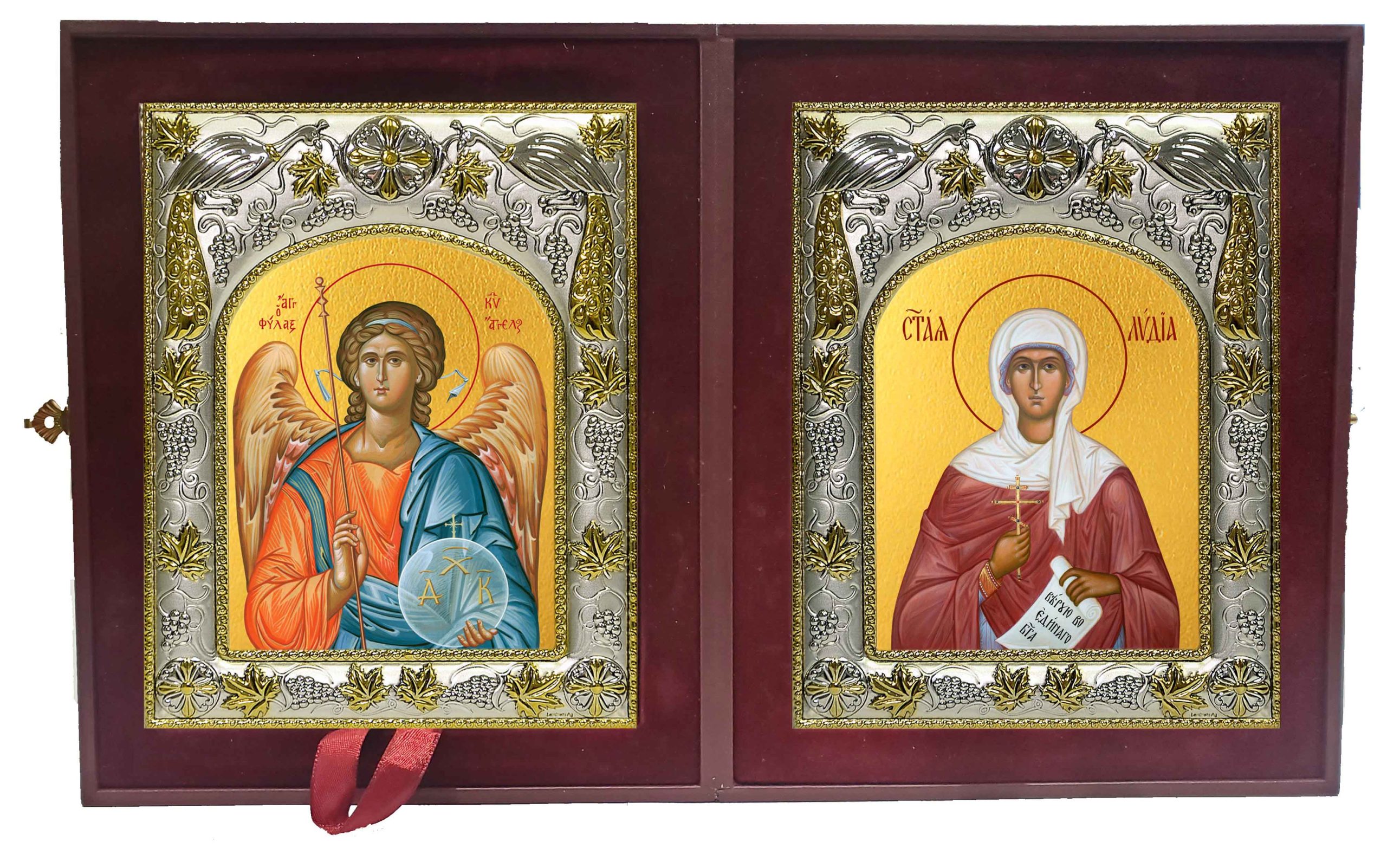 Складень Ангел Хранитель и Лидия мученица