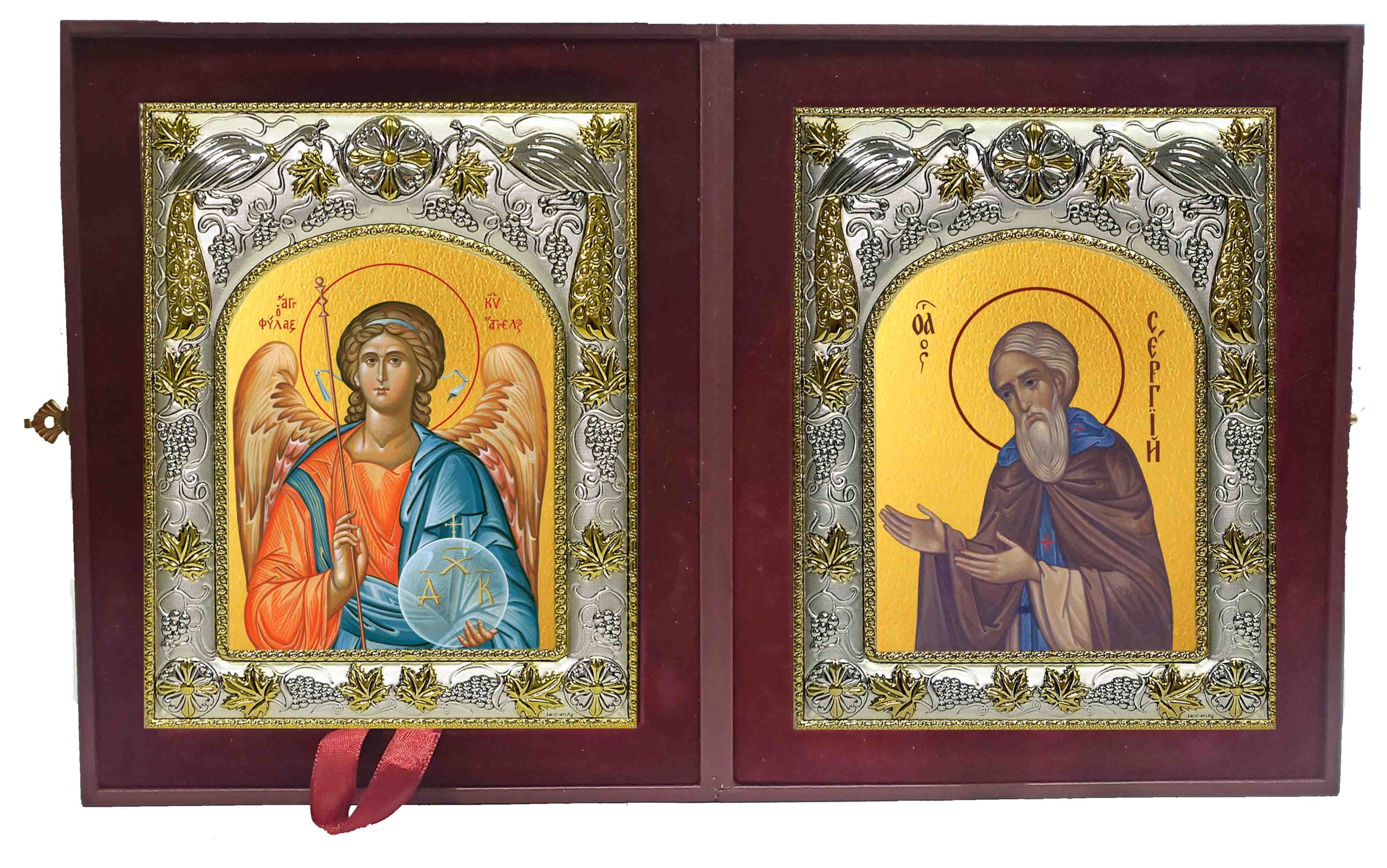 Складень Ангел Хранитель и Сергий (Сергей) Радонежский преподобный