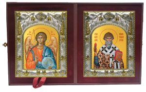 Складень Ангел Хранитель и Спиридон Тримифунтский святитель