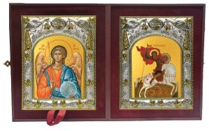 Складень Ангел Хранитель и Чудо Георгия о змие