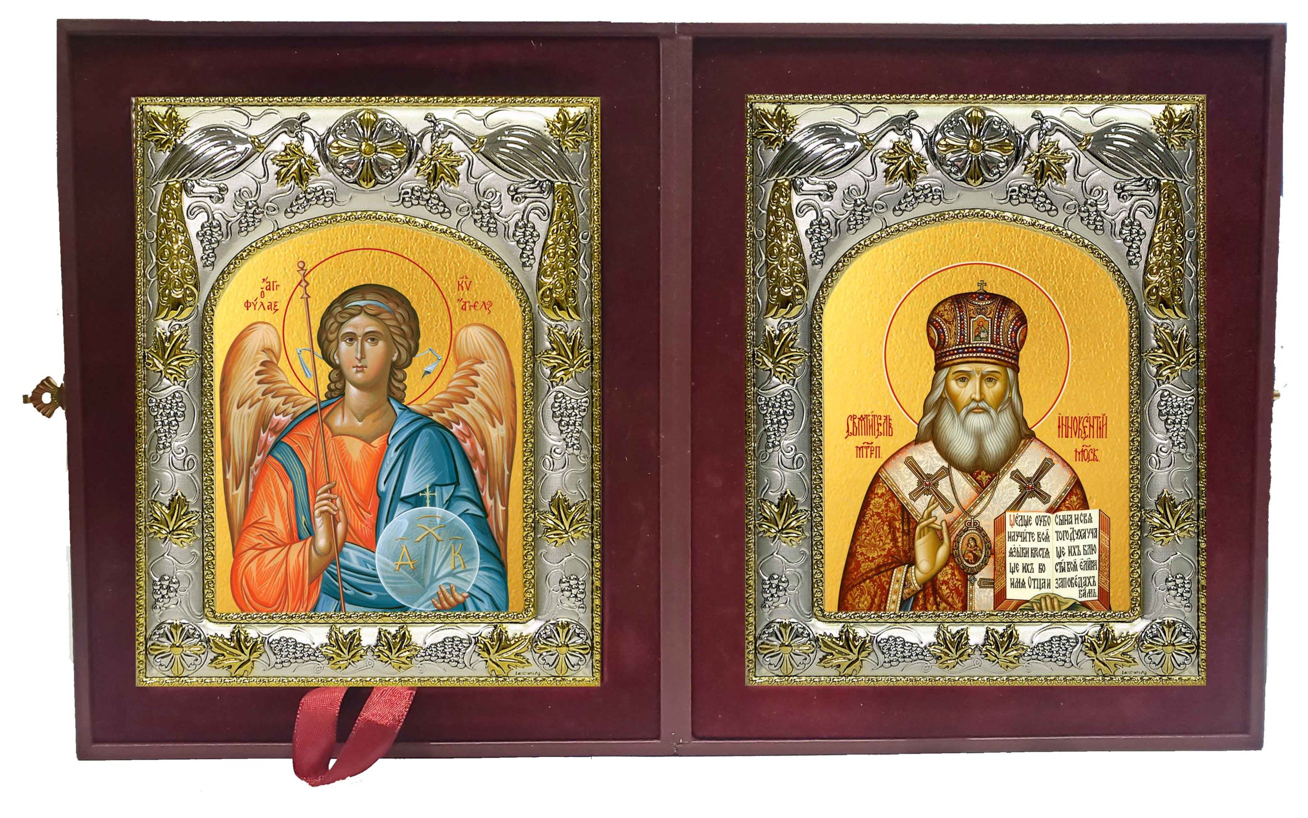 Складень Ангел Хранитель и Иннокентий, митрополит Московский, святитель