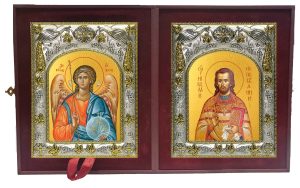 Складень Ангел Хранитель и Священномученик Николай Попов, пресвитер