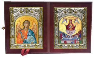 Складень Ангел Хранитель и Живоносный источник,икона Божией Матери
