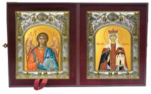 Складень Ангел Хранитель и Людмила мученица, княгиня Чешская