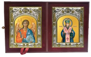 Складень Ангел Хранитель и Иоасаф епископ Белгородский, святитель