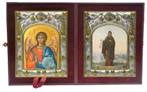 Складень Ангел Хранитель и Тихон Лухский преподобный