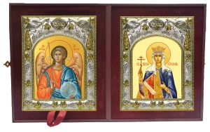 Складень Ангел Хранитель и Елена равноапостольная царица