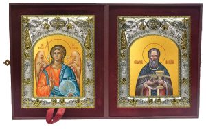 Складень Ангел Хранитель и Иоанн (Иван) Кронштадтский