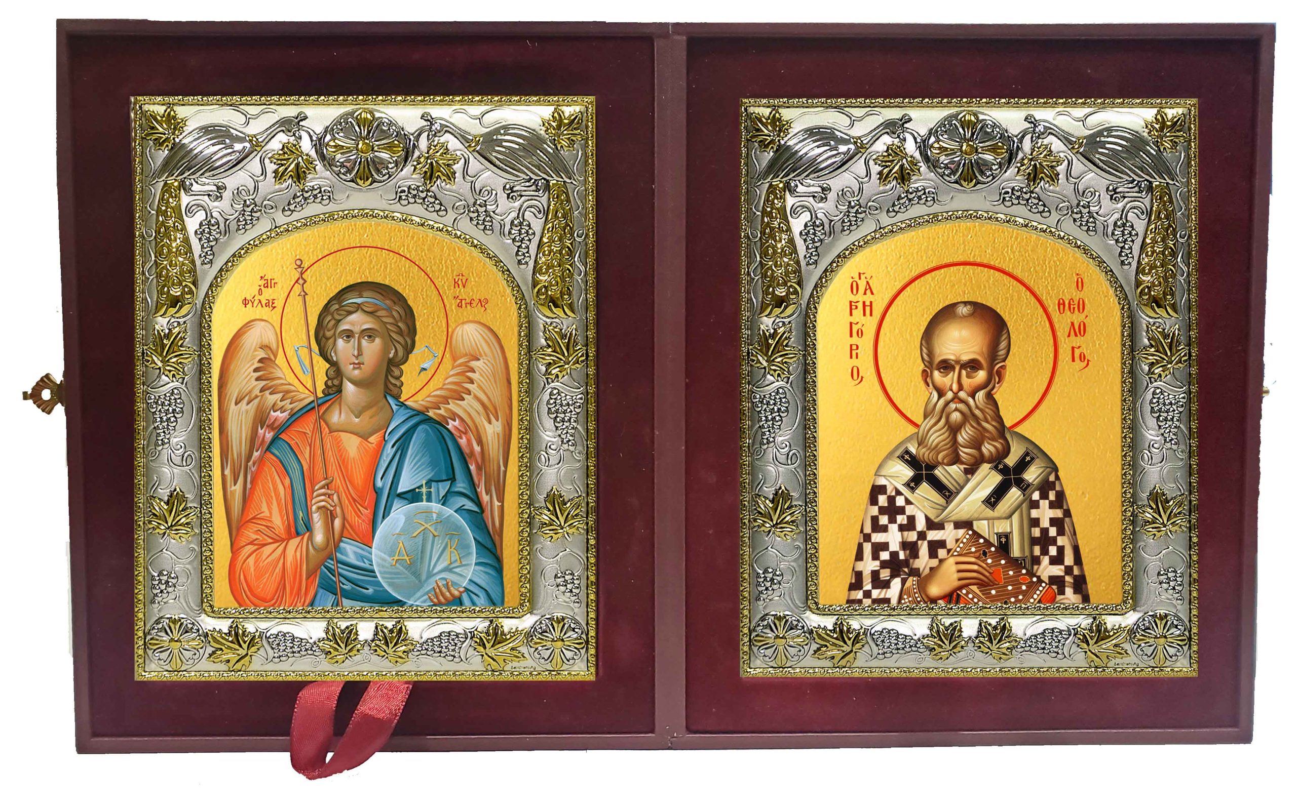 Складень Ангел Хранитель и Григорий Богослов святитель