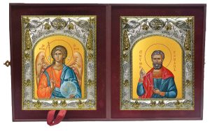 Складень Ангел Хранитель и Святой Роман Кесарийский