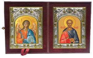 Складень Ангел Хранитель и Диомид Тарсянин Никейский, врач, мученик