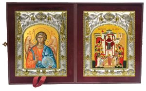 Складень Ангел Хранитель и Покров, икона Божией Матери