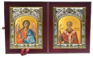 Складень Ангел Хранитель и Амвросий Медиоланский святитель