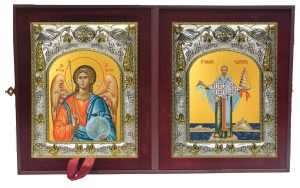 Складень Ангел Хранитель и Николай Чудотворец
