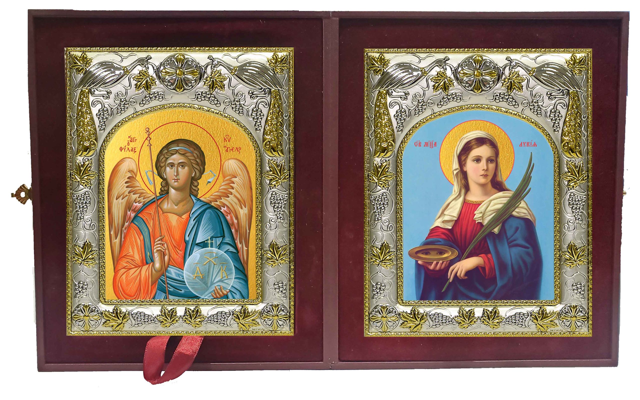 Складень Ангел Хранитель и Лукия Сиракузская, мученица