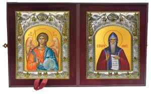 Складень Ангел Хранитель и Георгий Хозевит преподобный