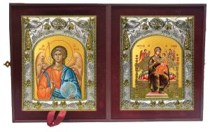 Складень Ангел Хранитель и Всецарица, икона Божией Матери