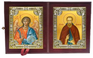 Складень Ангел Хранитель и Сергий (Сергей) Радонежский преподобный