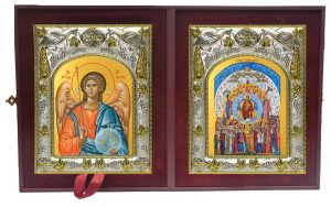 Складень Ангел Хранитель и О Тебе радуется, икона Божией Матери