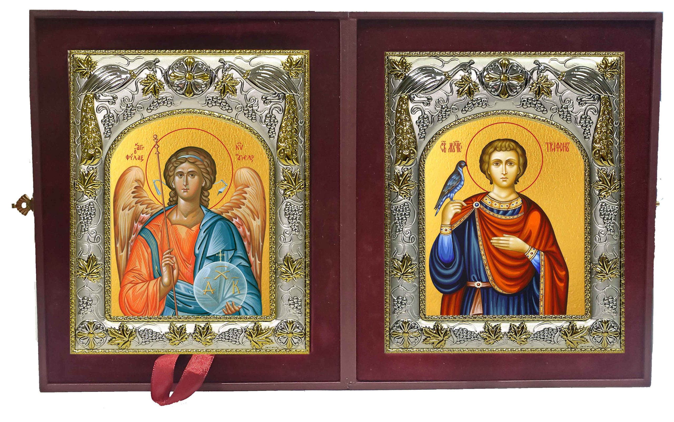 Складень Ангел Хранитель и Трифон мученик