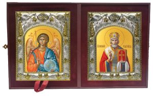 Складень Ангел Хранитель и Николай Чудотворец