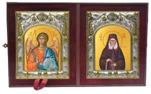 Складень Ангел Хранитель и Иосиф Исихаст преподобный