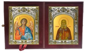 Складень Ангел Хранитель и Антипа (Кириллов) Преподобномученик, иеромонах