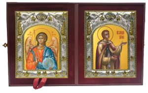 Складень Ангел Хранитель и Аркадий Вяземский и Новоторжский преподобный
