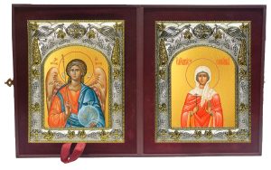 Складень Ангел Хранитель и Святая Анисия Солунская