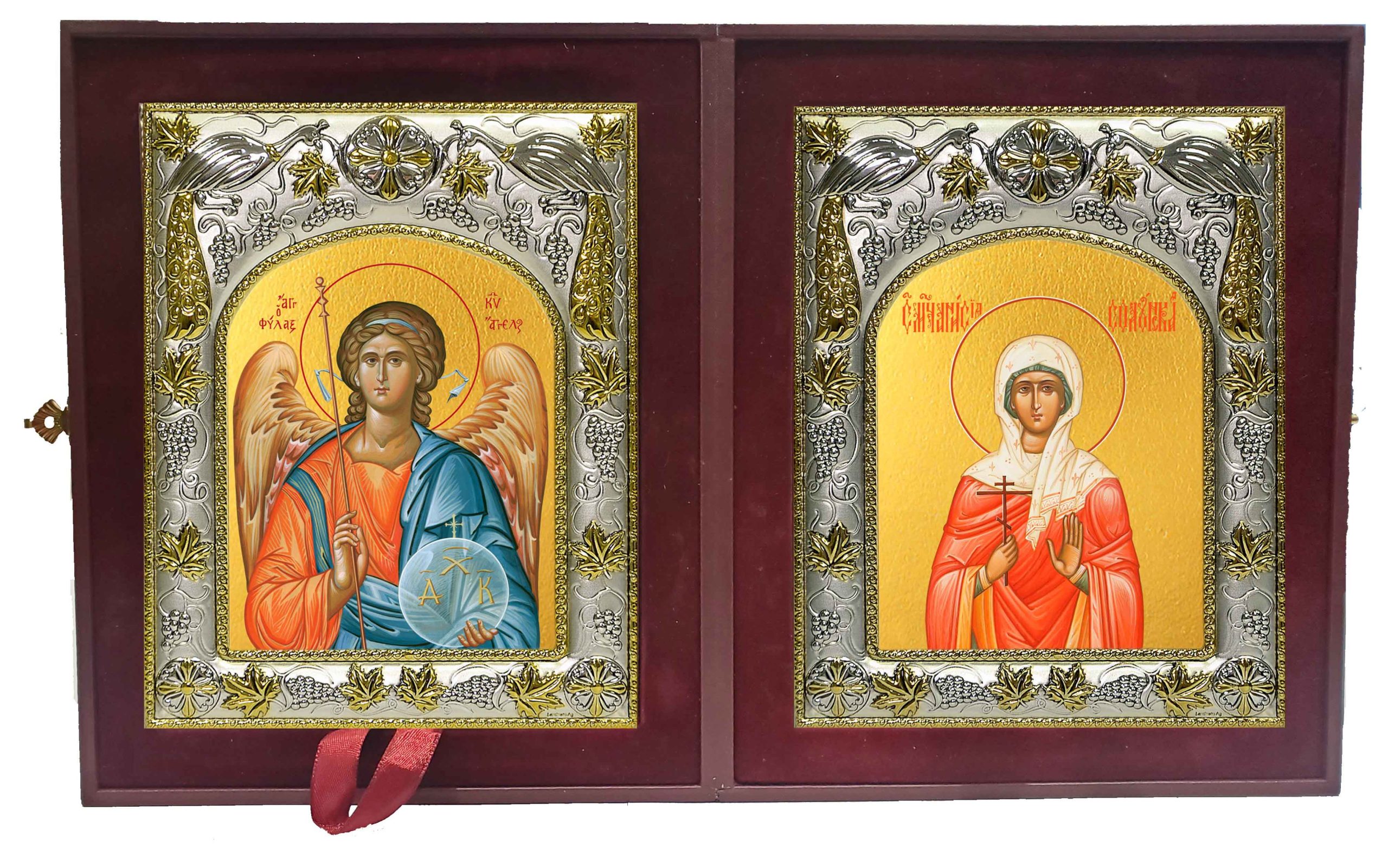 Складень Ангел Хранитель и Святая Анисия Солунская