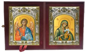 Складень Ангел Хранитель и Виленская икона Божьей Матери