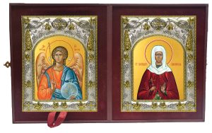 Складень Ангел Хранитель и Александра Амисийская (Понтийская) мученица