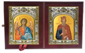 Складень Ангел Хранитель и Спиридон Тримифунтский святитель