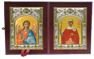 Складень Ангел Хранитель и Ника Коринфская мученица