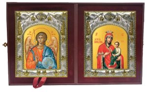 Складень Ангел Хранитель и Скоропослушница, икона Божией Матери