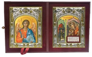 Складень Ангел Хранитель и Нечаянная Радость, икона Божией Матери