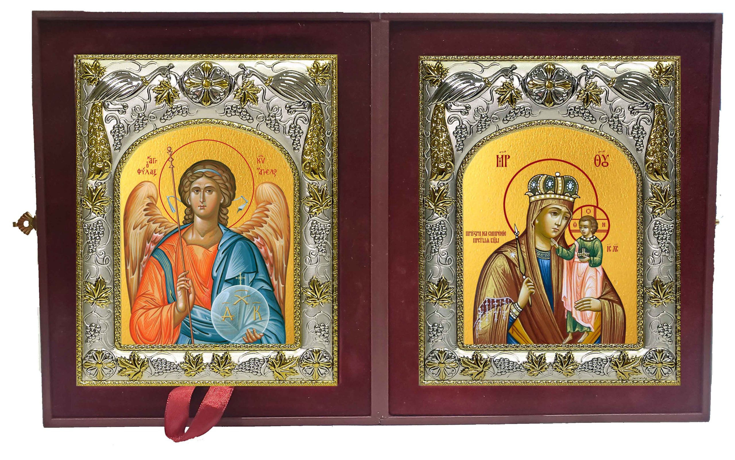Складень Ангел Хранитель и Призри на смирение, икона Божией Матери