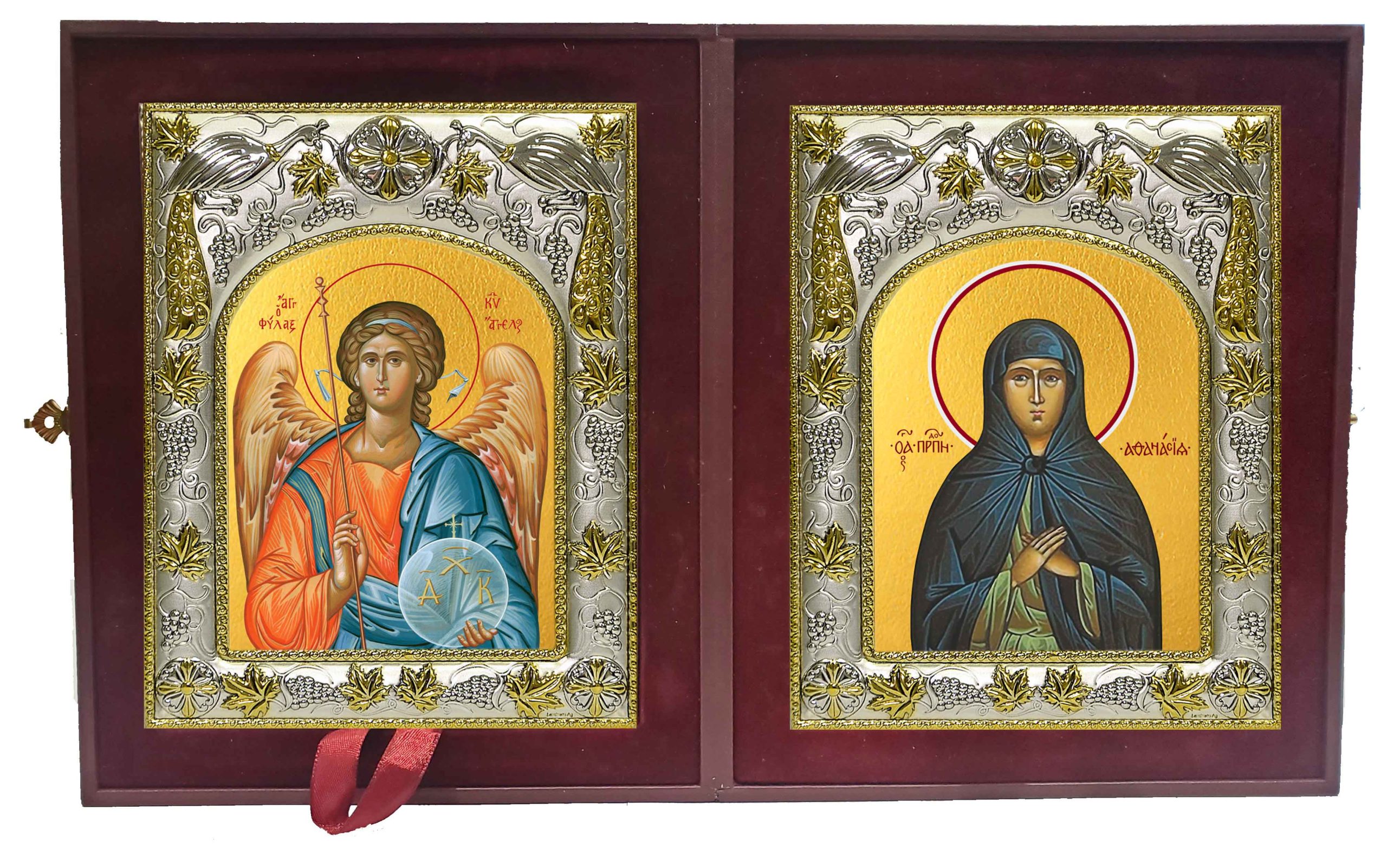Складень Ангел Хранитель и Афанасия Эгинская, преподобная