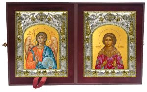 Складень Ангел Хранитель и Виринея (Вероника) Едесская мученица