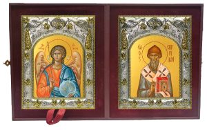Складень Ангел Хранитель и Спиридон Тримифунтский святитель
