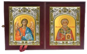 Складень Ангел Хранитель и Никита исповедник, архиепископ Аполлониадский