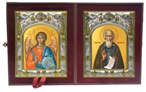 Складень Ангел Хранитель и Сергий (Сергей) Радонежский преподобный