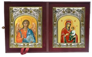 Складень Ангел Хранитель и Скоропослушница, икона Божией Матери